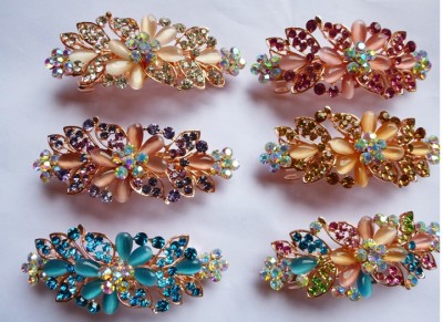 Popular alloy hair clip adorned with many high quality rhinestone, card issuers look good