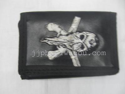 Embroidered leather jacket 600D black waterproof material production.