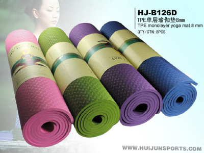 HJ-B126D TPE single yoga mat 8MM