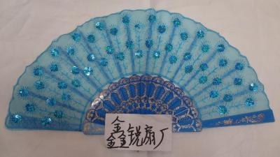 Embroider color bar bright fan of the fan of the fan of the European style fan performance props factory direct sale.