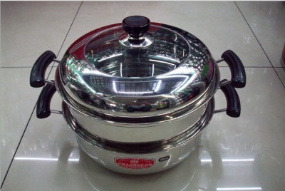 Stainless steel double - layer multi - purpose steamer pot soup pot family steamer