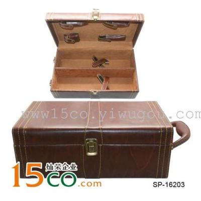 Leather box leather box packaging wine gift wine PV leather box leather box double mounted leather box