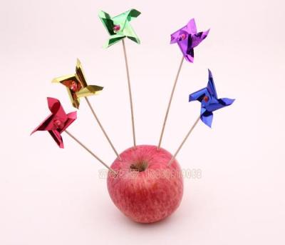 Windmill stick fruit fork cake decoration art gift