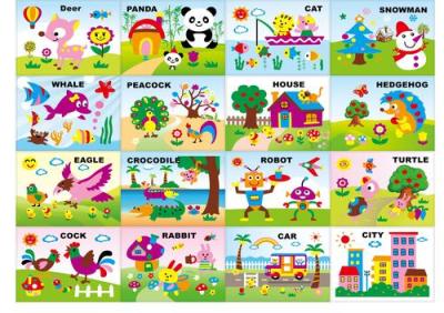 Factory direct children EVA 3D handmade puzzle fun handmade stickers 16