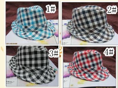Children's Jazz Hat flashes Plaid baby hats for men and women of England autumn Plaid cowboy hat fisherman Hat manufacturers