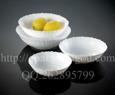 Manufacturer direct sales of heat-resistant toughened glass tableware white jade porcelain porcelain glass tableware