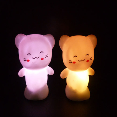 Colorful Happy Cat Small Night Lamp Seven-Color Night Light Small Night Lamp Colorful Light Wholesale