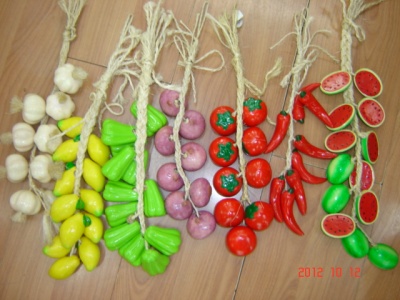 Ceramic Fruit Pendant Emulational Fruit Vegetable Hanging Skewers Home Decoration