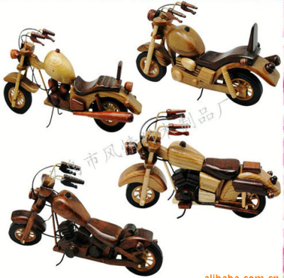 Factory direct sales of wooden children 's toys model 10 - inch motorcycle car model crafts Decoration