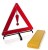 Car warning triangle foldable reflective warning using a tripod iron shield