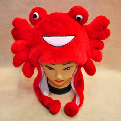 Spot supply foreign trade popular cartoon animal plush toy hat 13 new crab.