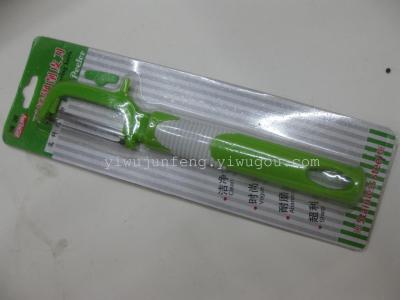 Stainless steel paring knife. peeler f-shaped blister card BY-427
