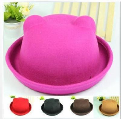 Wool bowler Red Panda ears curl in spring and autumn Hat