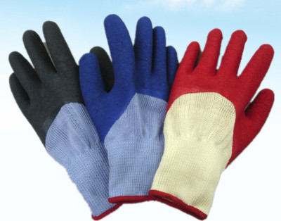 21 Yarn 5-Strand Polyester-Cotton Yarn Latex Wrinkle Semi-Hanging Gloves