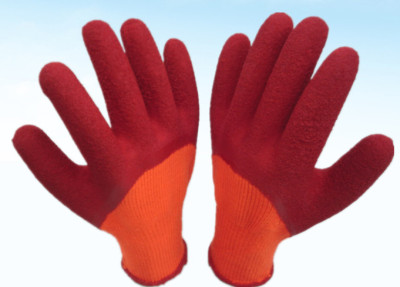 Orange Brushed Half-Hanging Wrinkle Gloves Labor Protection Gloves