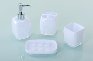 RA-052 Square Thick Bottom Cleaning Kit Thickened Solid Color Bathroom Set Acrylic Bathroom Four-Piece Set