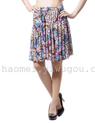 Summer fashion MOM loaded ice silk sundress old skirts ladies dancing dress