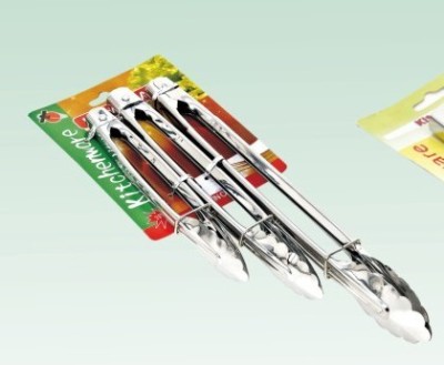 Stainless steel 3PC food tongs bread