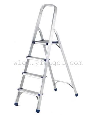 Household four-step ladder folding telescopic slide simple aluminum ladder aluminum alloy miter ladder small ladder