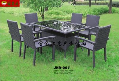 Outdoor leisure furniture, rectangular tables and chairs rattan set table and Chair combinations courtyard garden Western restaurant tables and chairs