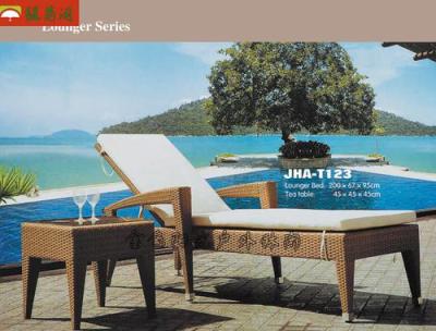 Outdoor leisure bed beach chairs/rattan lounge/pool bungalow rattan Lounge Chair