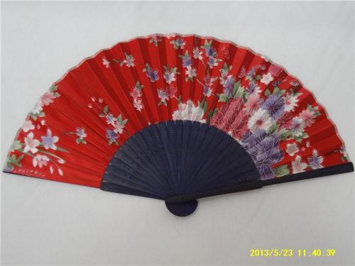 craft fan japanese bamboo fan large flower cloth female fan bamboo craft fan export japanese fan factory direct sales