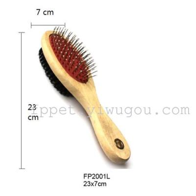 Combed two-sided round-headed nylon brush steel wire brush needle comb comb-and-brush grade brush comb dog two Combs