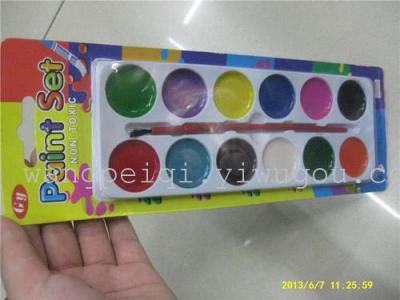 12-color blister card paint brushes