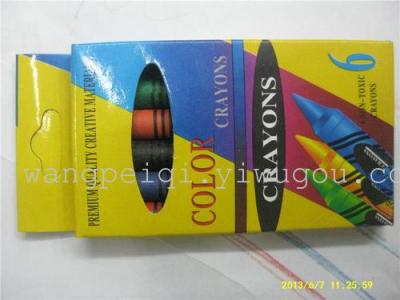 6 colors small boxed crayons