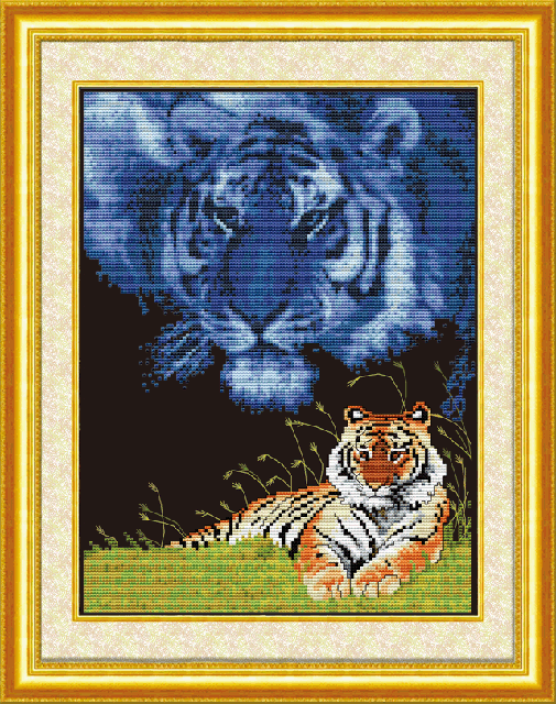 new living room printed cloth diy cross stitch material package crafts tiger 5d0199