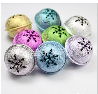 35mm, 40mm Colorful Snowflake Frosted Bell