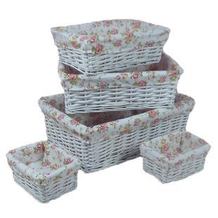 Set of three willow weaves liana collection basket