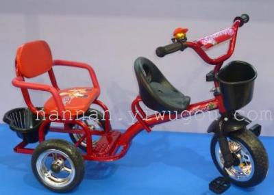 Children tricycle  Double seat stroller