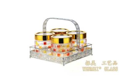 Wen Mei printing glass storage jar sealed jar of candy and dried fruit can preservation pot set