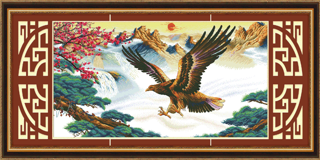 handmade embroidery new diy material package fabric cross stitch eagle wings 5d0226