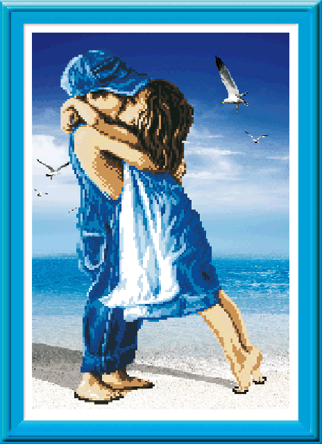 living room diy new material package crafts cross stitch wholesale seaside couple 5d0012