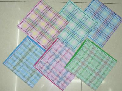 Coloured checked handkerchief yarn - dyed striped handkerchief