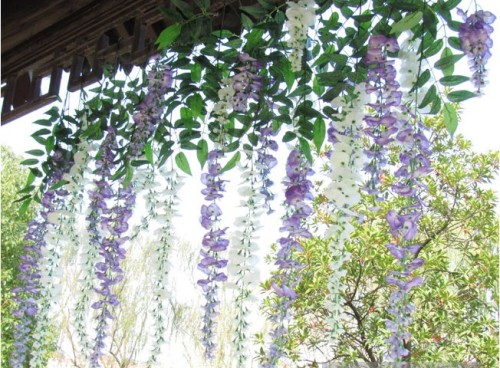 lengthened artificial wisteria flower artificial flower artificial wisteria flower bean flower hanging artificial flower silk flower bean petal flower