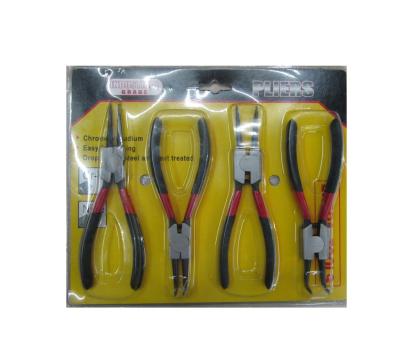 4Pc set of straight/curved circlip pliers with plastic handle for external use