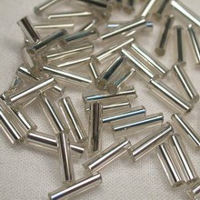 glass beads glass tube 3 points silver filling tube beads