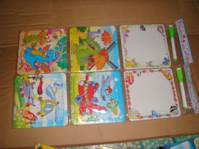 Triple 14*14 puzzle with pen and canvas, children like toys manufacturers selling