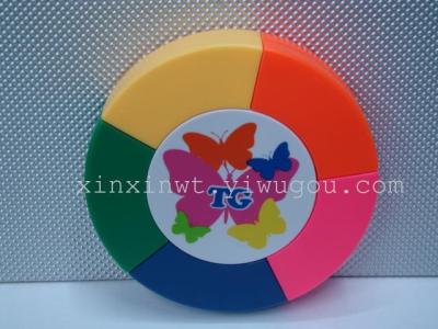 Five color circular fluorescent pen advertising gifts
