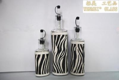 The beauty of glass with rattan shelf seasoning bottle bottle set 4 Piece Gift Set