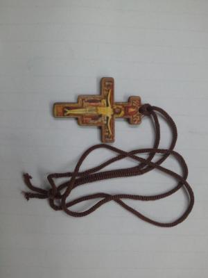 Wooden cross necklace