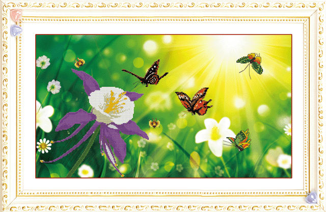 embroidery new diy cross stitch material package living room crafts beautiful morning light 5d0063