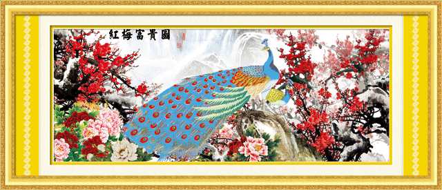 material package new living room wholesale diy cross stitch crafts red plum fortune drawing 5d0016