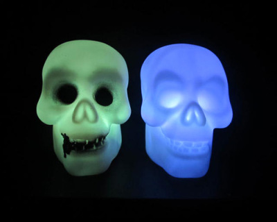 Seven-Color Night Light Colorful Halloween Skull Color Changing Night Light Colorful Ghost Head Night Light