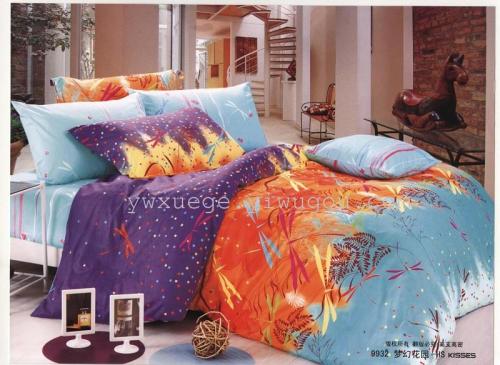 Snow Pigeon Bedding Cotton Four-Piece Series Cotton Foreign Trade Series Active Printing Factory Direct Sales-Dream Garden