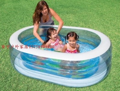 Genuine INTEX transparent oval pool children's inflatable pool ocean pool.