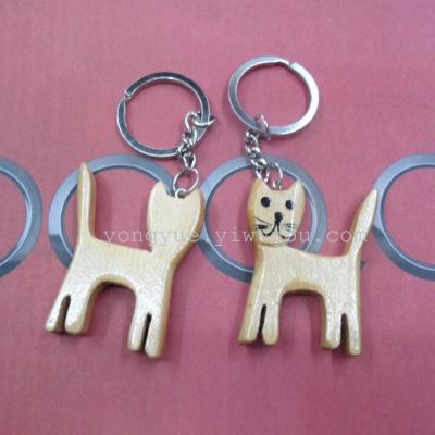 Manufacturers direct wooden pendant cute cat mobile phone pendant